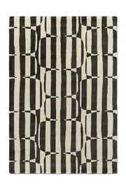 Scion Lohko Stripe-charcoal 123105 In Black Cream Rug