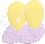 LIFKOME 4pcs Soft Exfoliating Facial Cleaning Sponges Gentle Face Washing Tool for Makeup Removal and Cleansing Highly Absorbent for Skincare Routine Colors