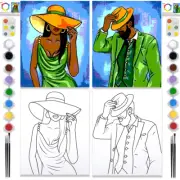 2 Pack Sip and Paint Kit for Adults Couples Painting Kit Pre Drawn Canvas to Pai