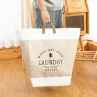 Cotton Linen Fabric Laundry Basket Collapsible Dirty Clothing Orgnizer Bedroom