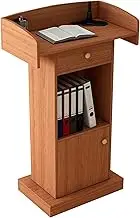 Lectern Podium Stand, Simple Lecterns Laptop Desk Podiums with Open Storage and Drawer Podium Stand Pulpits for Churches Portable Standing Lectern,
