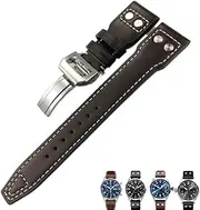 [KAVJU] For IWC PILOT Mark PORTUGIESER PORTOFINO WatchBand 20mm 21mm 22mm Italian Cowhide Watch Strap Black Blue Brown WatchBands
