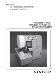 SINGER HD Overlock Serger HD0400S Sewing Operation Instruction Manual PDF print