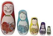 Stacking Nested Set Handmade Painted Nesting Dolls Wooden Toys and Vintage Handmade Shape Doll for Home Decor Christmas Party Handmade Nesting Dolls