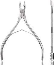 Jestilo Cuticle Remover Tool Set with Cuticle Cutter and Cuticle Pusher - Stainless Steel Professional Cuticle Nipper and Pusher Nail Care Tools for Salon and Level Mani-Pedi at Home - Silver (Silver)