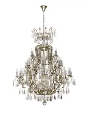 Slavia 12+6+6 Light Crystal Chandelier in Silver Leaf