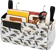 Bed Pockets Bedside Storage Hanging Bedside Caddy for Bed Rails Watercolor Pattern Flying Duck