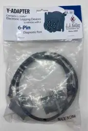 J.J. Keller Y-Adapter Electronic Logging Device 6 Pin Diagnostic Port 50098 J J