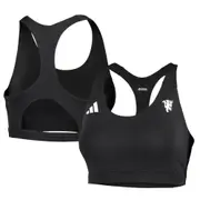 Manchester United adidas Aeroready Train Essentials 3-Stripes Sports Bra - Black - Womens