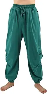 [HanzhuoLG] Lässige HaremsYogahose Für Herren, Einfarbig, Elastische Taille, Kordelzug, Lose Strandhose Green L