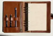 A5 loose leaf Writing note Notebook Retro Diary Notepad cow leather brown Q436