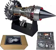 Turbofan Engine Model, Adjustable Speed TR900 Aircraft Engine Turbojet Engine Model with Light, Simulation Aero Engine Mechanical Science Education Toy Gift Decor for Adult, 28cm, KIT