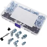 iplusmile 120pcs Grease Fitting Assortment Kit with Caps for Industrial and Automotive Applications Fittings Diverse for Comprehensive Vehicle Maintenance