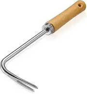 Abaodam Handheld Weeder Tool for Garden Durable Puller with Wooden Handle Manual Weeding Tool for Digging Loosening Soil Transplanting and Weeding