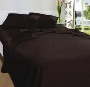 Fieldcrest 875TC Egyptian Cotton Sateen Sheet Set Chocolate Queen