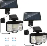 2x LED Large Solar Motion Sensor Light Outdoor Garden Wall Security Flood Lamp