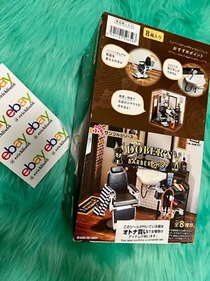 RE-MENT Miniature Petit Sample DOBER'S BARBER SHOP All 8 type complete set BOX