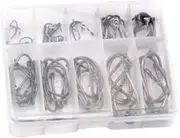 koolsoo 100Pcs ing Hook Single Circle Hook Professional Compact Lightweight Lure with Storage Box for Gift Beginners Lake