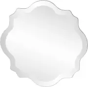 Howard Elliott Frameless Silver Square Wall Hanging Mirror, Elegant Beveled Edge
