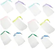 SOESFOUFU 25Pcs Plastic Exfoliating Soap Saver Bags with Drawstring Foaming Mesh Pouches for Quick Lather and Easy Drying for and Personal Use