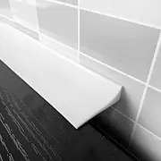 Silicone Shower Threshold Water Barrier,Kitchen countertops Fill Gaps and Seal Strips, Cabinet Seam Strips-White||Length 0.5m