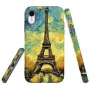 For iPhone XR Tough Protective Cover, Eiffel Tower Painting