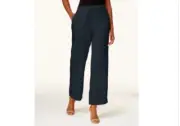 Charter Club Petite 100% Linen Drawstring Pants, Intrepid Blue Sz-PM