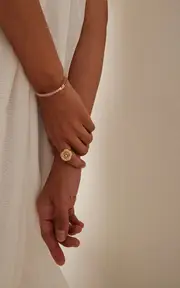 [Sydney Evan] Large 14K Yellow Gold Diamond, Sapphire Bangle