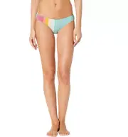 Women's Rip Curl Beach Street Stripe Hipster Bikini Bottoms, Size Medium - Grey