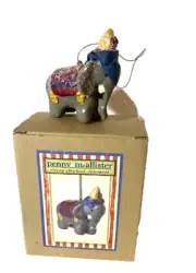 Penny MCALLISTER FOLK ART ORNAMENT CIRCUS ELEPHANT New In Box