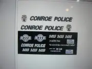 Conroe Texas Police Patrol Vehicle Decals 1:64 two for one money