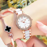 在飛比找蝦皮購物優惠-臺灣現貨 欧氣質陶瓷手錶女生防水高顏值精品手錶高檔女錶 時尚