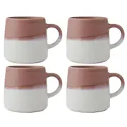 4PK Mikasa 400ml Reactive Glaze Coffee Mug Cup Stoneware Drinkware w/Handle Pink