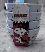 Peanuts Fall Harvest Snoopy & The Gang Set of 4 Melamine Tidbit Snack Bowls