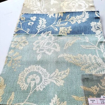 (3) COLEFAX & FOWLER Fabric Remnants - COMPTON 07- Floral JACQUARD - ITALY $204