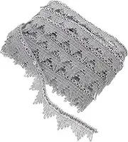 OSALADI Fringe Trim for Clothes Sequin Lace Decorative Trim for DIY Crafts Embroidery Clothing Silver Border for Curtains Accessories