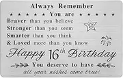 Happy 16th Birthday Card - You Are Loved More Than You Know - 16 Year Old Birthday Gifts for Boy Girl, for Him Her, Personalised Engraved Wallet Card
