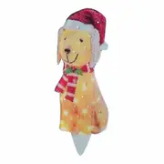 Garden Decor Light Up Christmas Acrylic Dog Stake Lights Yard Statue Realistic Sculpture Pathway Backyard Lawn Festive Charm