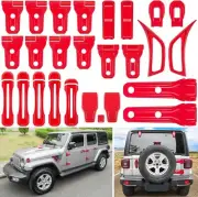 26PCS Full Set Exterior Decoration Trim Kit for Jeep Wrangler JL JLU 2018+ Red (for: Jeep)