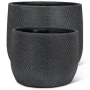 Set Of 2 Extra Large Mesh Texture Planters