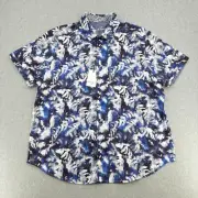 Robert Graham Shirt Mens 3XL Blue Floral Print Short Sleeve Delano Button Up NWT