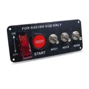 12V Ignition Switch Panel 5 in 1 Racing Car Engine Start Push Button LED Togg...
