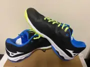 Mizuno Men's Wave Exceed Light AC Tennis Shoes Black/Blue/Neon