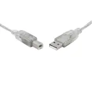 UC-2003AB - 8Ware USB 2.0 Cable 3m Type A to B Male to Male Printer Cable for HP Canon Dell Brother Epson Xerox Transparent Metal Sheath UL Approved