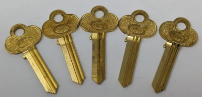 Lot of 5 Vintage, Uncut, Corbin BX1-67-6, 6 Pin Key Blanks