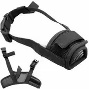 Black Adjustable Pet Dog Mask Stop Bark Bite Mesh Muzzle Grooming Chewing Small
