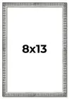 8x13 Frame Silver Picture Frame Modern Photo Frame UV Acrylic, Acid Free Backer