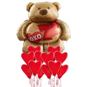 Valentine's Day Bear & Hearts Balloon Party Pack