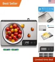 33lb High-Precision Kitchen Scale with 6 Units & Tare Function - 8-inch Ruler...