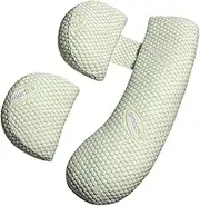 Pregnancy Pillows, Pregnancy Belly Side Sleeping Pillow, Maternity Waist Pillow, Comfortable Support Back HIPS Legs, Detachable Body Pillow for Pregnant Women with Auxiliary Pillow (Green)
